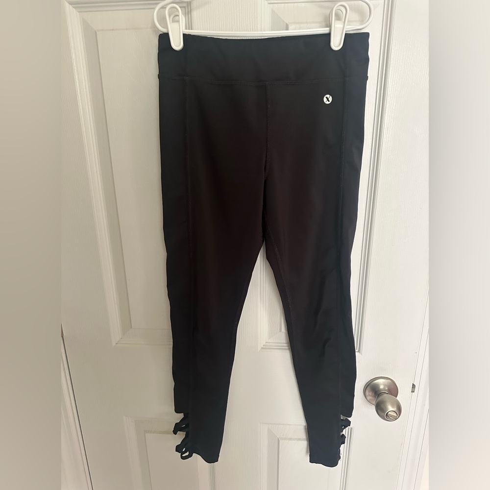 Xersion M 10/12 Girls Black Leggings Quick-dri Medium